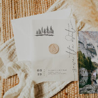 Minimalist Woodland Elegance | Save the Date