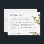 Minimalist Woodland Nature Wedding | Elegant Fern Thank You Card<br><div class="desc">Share your gratitude in style with this botanical wedding thank you card, featuring delicate hand painted fern greenery and modern minimalist typography. Inspired by the quiet beauty of nature, the design feels calm, graceful, and timeless - a perfect match for woodland, forest, or botanical weddings. This refined card brings a...</div>