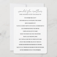 Minimalist Would She Rather Baby Shower Game