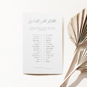Minimalist Would She Rather Bridal Shower Game