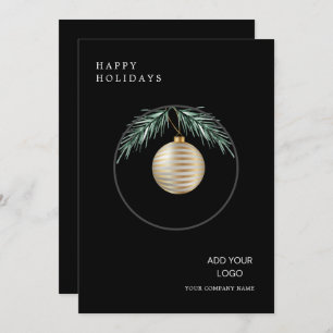 Minimalist Wreath Modern Corporate Christmas Holiday Card