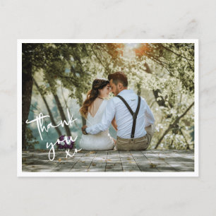 Minimalist XO Wedding Photo Thank You Card