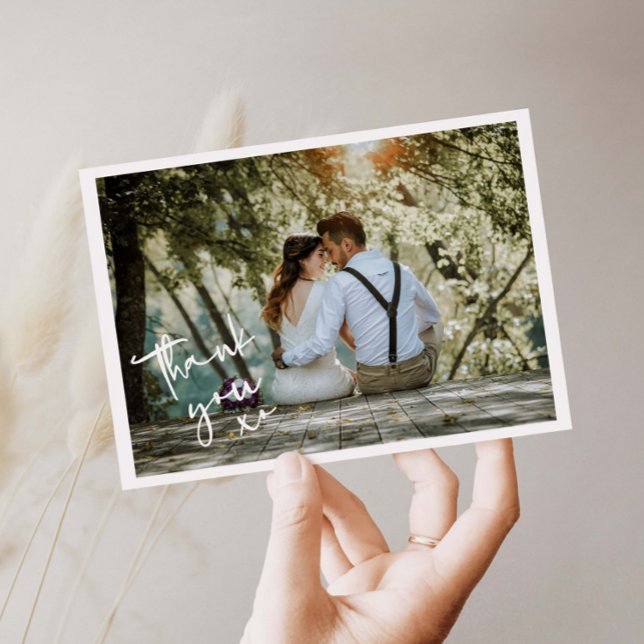 Minimalist XO Wedding Photo Thank You Card (Creator Uploaded)