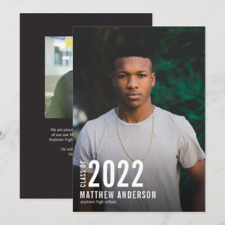 Minimalist Year Photo Graduation Announcement