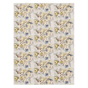Minimalist Yellow Angelfish Vintage Watercolor Tablecloth
