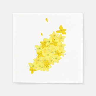 Minimalist Yellow Flowers Napkin