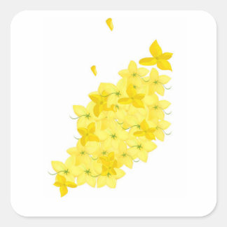 Minimalist Yellow Flowers Square Sticker