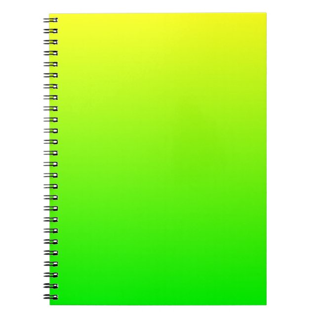 Minimalist Yellow Green Gradient Spiral Notebook (Front)