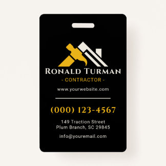 Minimalist Yellow Hammer House Luxe Contractor ID Badge