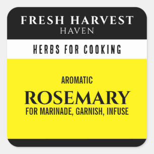 Minimalist Yellow Herb Square Sticker