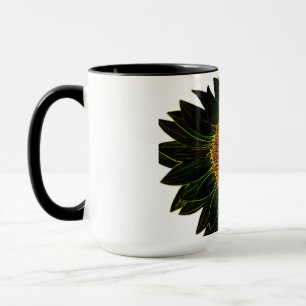Minimalist Yellow Neon Sunflower Floral Art Mug