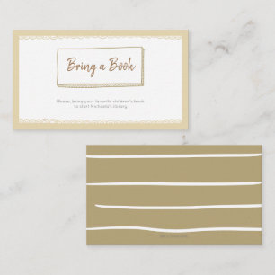 Minimalist Yellow Neutral Bring a Book Enclosure Card
