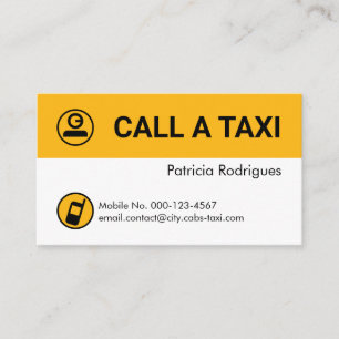 Minimalist Yellow Taxi Cab Layers Business Card