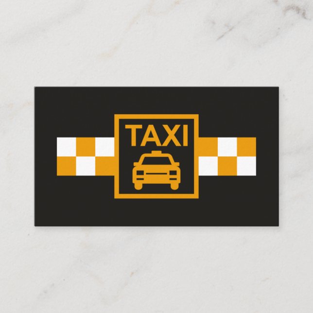 Minimalist Yellow Taxi Signage Taxi Transport Business Card (Front)
