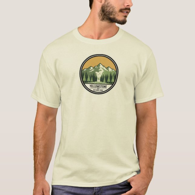 Minimalist Yellowstone National Park T-Shirt - Cus (Front)