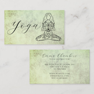 Minimalist Yoga Instructor Lotus Pose Business Card
