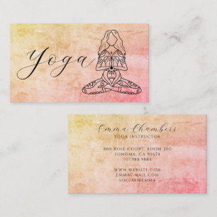Minimalist Yoga Instructor Lotus Pose Business Card