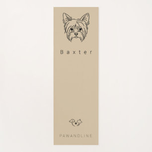 Minimalist Yorkie Yoga Mat Custom Pet Name