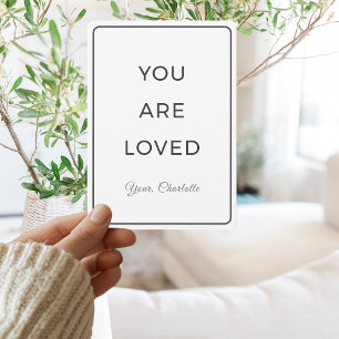 Minimalist You Are Loved Valentine Card