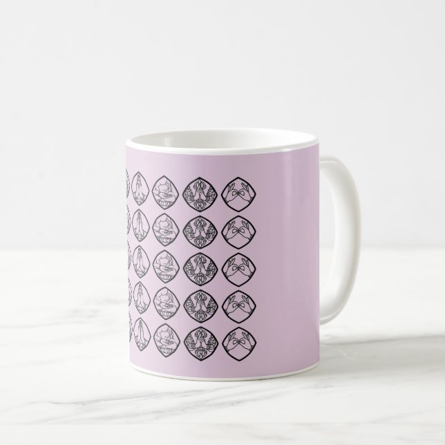 Minimalist Zen Buddhist Mudras Cup (Front Right)