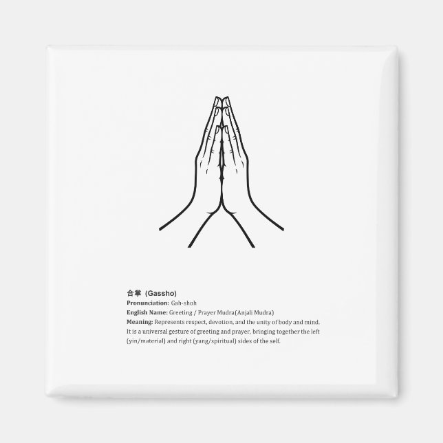 Minimalist Zen Buddhist Mudras magnet (Front)