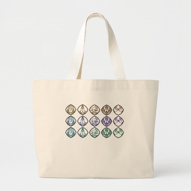 Minimalist Zen Buddhist Mudras Tote Bag (Front)
