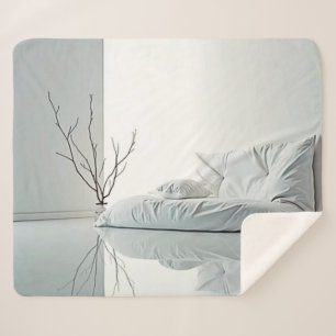 Minimalist Zen Interior Design Sherpa Blanket