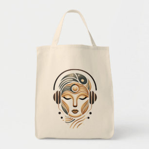 Minimalist Zen Music Goddess Geometric Abstract Tote Bag