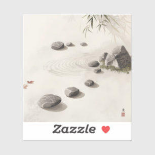 minimalist Zen rock garden painting images
