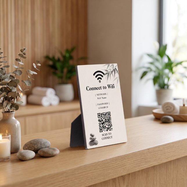 Minimalist Zen Spa Wifi Password Plaque (Creator Uploaded)