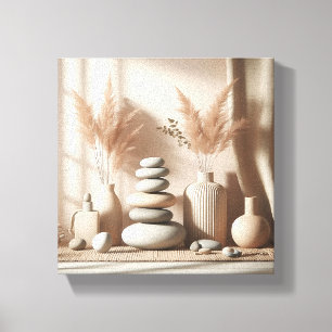 Minimalist Zen Still Life Art - Balanced Stones an Canvas Print