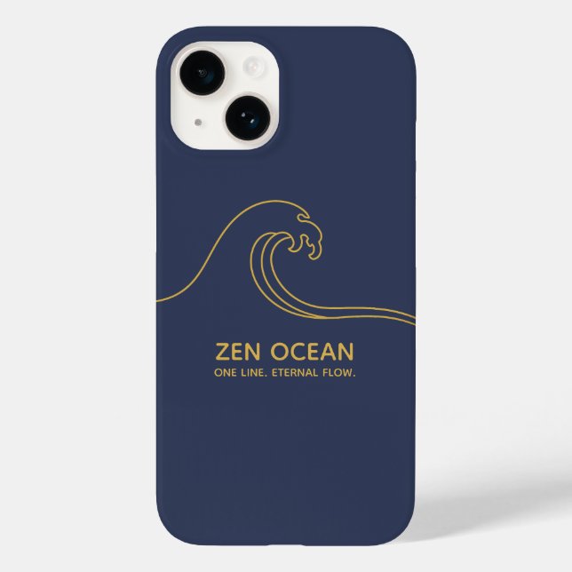 Minimalist Zen Wave | Abstract Ocean Line Case-Mate iPhone Case (Back)