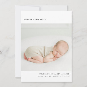 Minimalistic 4-Photo Collage New Baby Birth Announcement