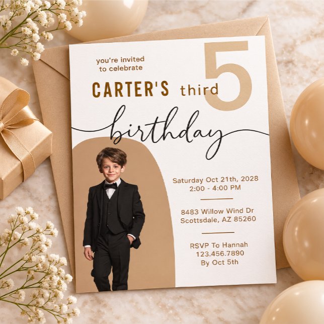 Minimalistic 5th Birthday Invite (Creator Uploaded)