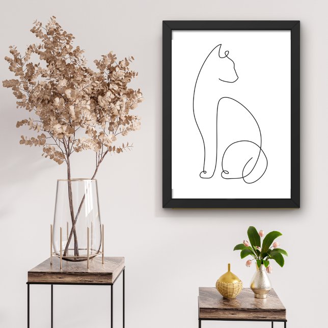Minimalistic Abstract Line Art Cat Poster (Creator Uploaded)