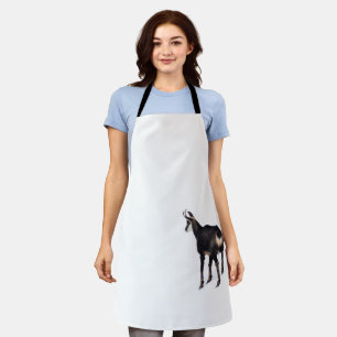 Minimalistic Alpine Chamois mountain goat on snow Apron