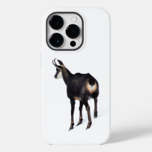 Minimalistic Alpine Chamois mountain goat on snow Case-Mate iPhone 14 Pro Case