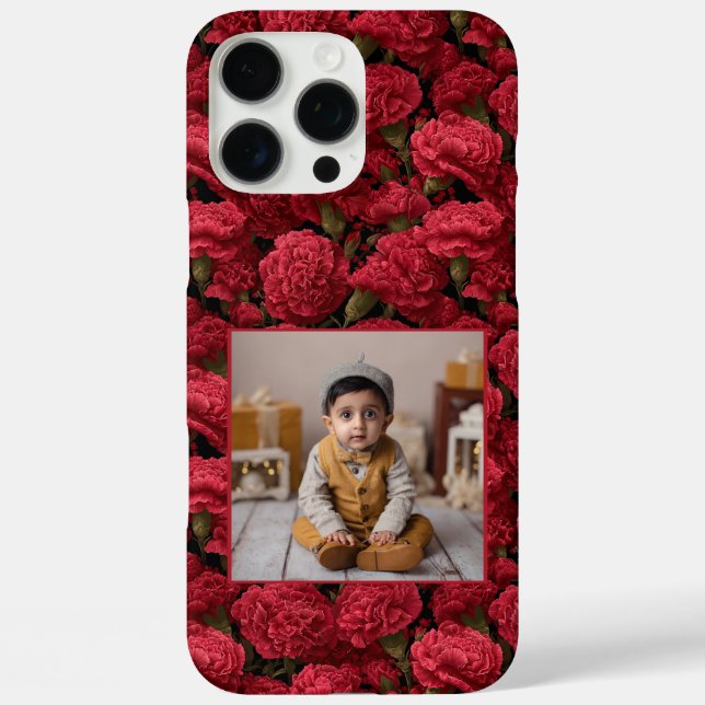 Minimalistic Anniversary Gift Carnation Flower Pho Case-Mate iPhone Case (Back)