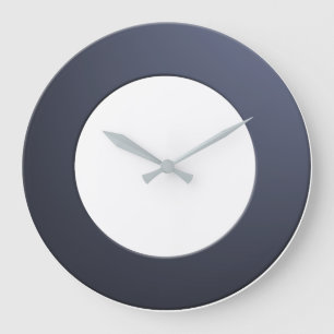 Minimalistic any Color No Digits on Blue Frame Large Clock