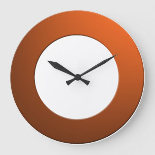 Minimalistic any Color No Digits on Orange Frame Large Clock