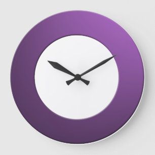 Minimalistic any Color No Digits on Purple Frame Large Clock