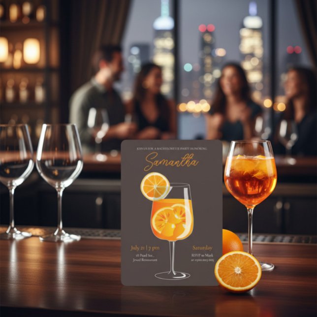 Minimalistic Aperol Spritz Bachelorette Party Invitation (Creator Uploaded)