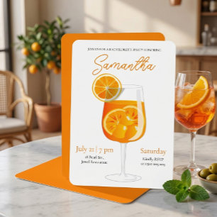 Minimalistic Aperol Spritz Bachelorette Party Invitation