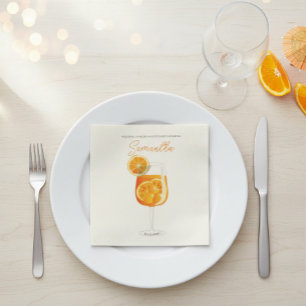 Minimalistic Aperol Spritz Bachelorette Party Napkin