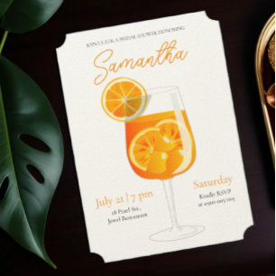 Minimalistic Aperol Spritz Bridal Shower Invitation
