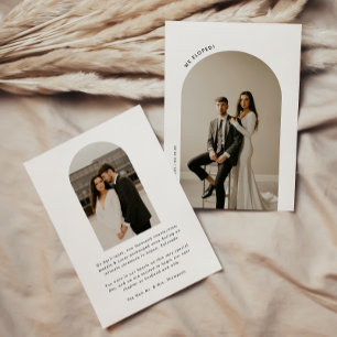 Minimalistic Arch 2-Photo Wedding Elopement Announcement