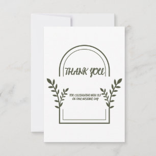 Minimalistic Arch Frame Wedding Thank You Card