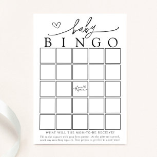 Minimalistic Baby Shower Bingo Game Card