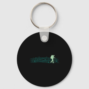 Minimalistic Backpacking Camping Hiking Graphic Key Ring