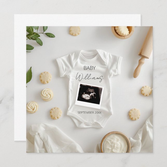 Minimalistic Baking Pregnancy Announcement (Front/Back)